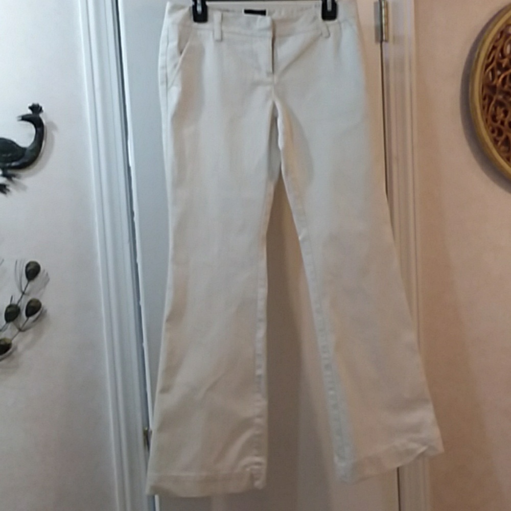 White stretch low rise denim jeans